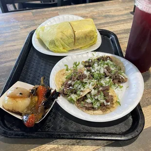 Pastor torta and vapor tacos,,