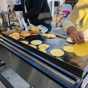 She hand makes the corn tortillas per order