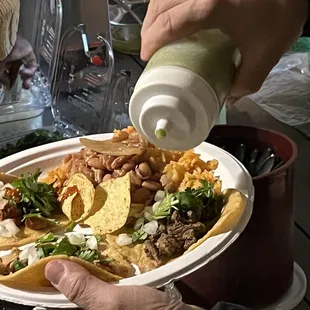 plate of food being served