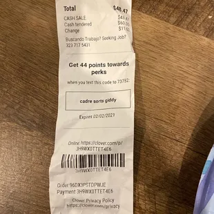 Cut up receipt- 1st version