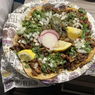 5 tacos of Al pastor