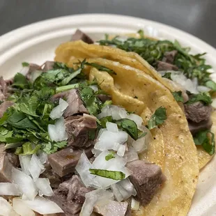 two tacos on a plate