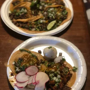 two plates of mexican food