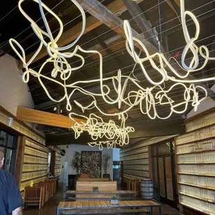 a man standing in a library