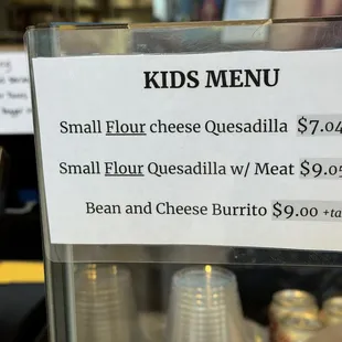 Kids Menu!!