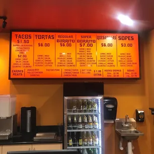 Menu board