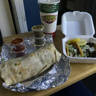 The Regular Asada Burrito is spicy!