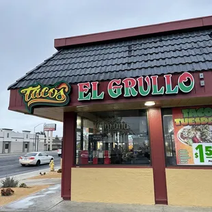 the front of the restaurant