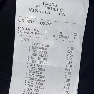 21 tacos for less than $32.00 on Taco Tuesday!