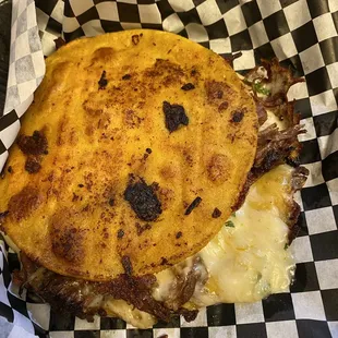 a close up of a sandwich