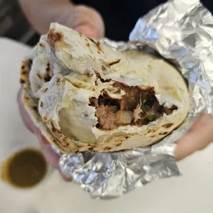 Cabeza burrito, with cheese