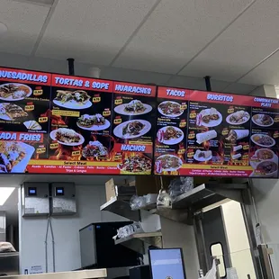 menus on the wall