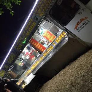 a food truck at night