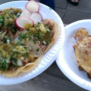 Tacos and a vampiro (vampire)- like a taco with cheese and a tortilla on top grilled on both sides. Awesome!