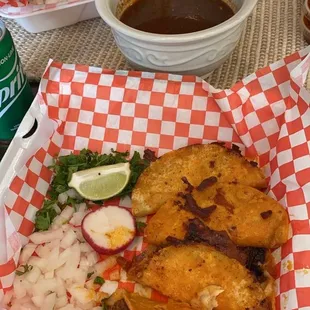 Quesa birria tacos w/ consume