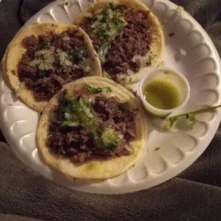 3 tacos de carnaza