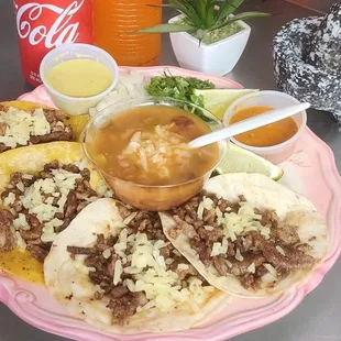 a plate of mexican food
