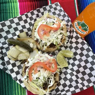 two tacoss and a drink