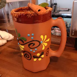 a taco in a mug