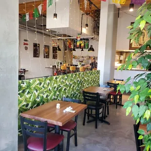 tables and chairs in a restaurant