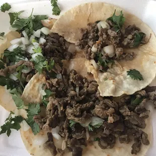 a plate of tacos