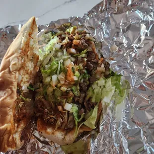 Steak torta. It was too big to finish, but it was yummy