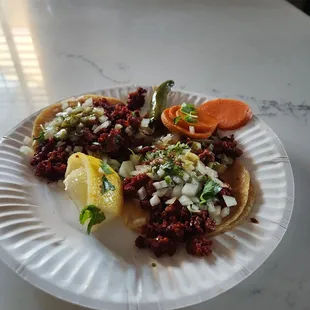 Tacos de chorizo. Chorizo was crispy