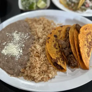 Birria Taco combo with chivo/goat