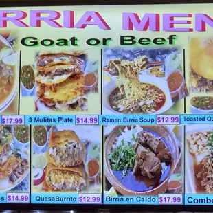 Tacos El Jefe menu page 1