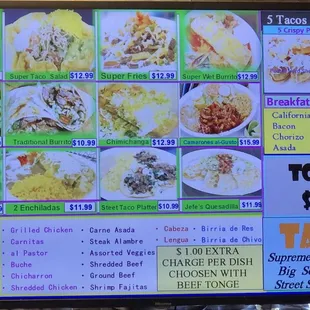 Tacos El Jefe menu page 1