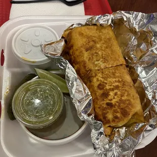 Toasted Quesa- Birria Burrito with Beef, amazing.