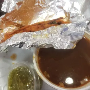 Quesabirria tacos with consome