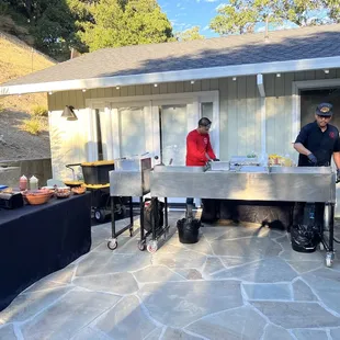 Getting the food ready for our guests!