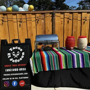 Signage, rice and beans, agua fresca y horchata
