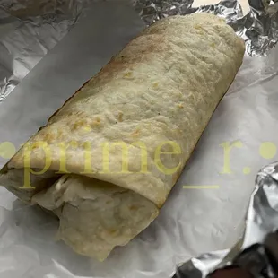 a burrito wrapped in foil