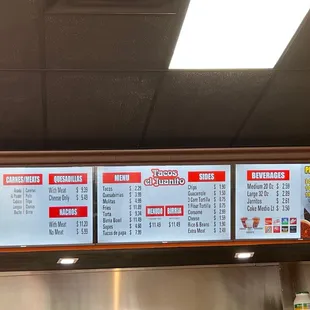 Part of the menu