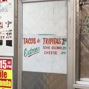 tacos del tripias and extra