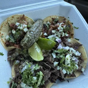 Pastor and Asada Tacos