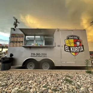 Our food truck on a lovely evening.