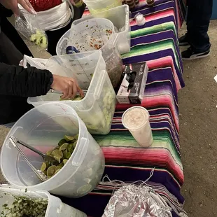 DIY toppings and salsa station. Everything was so fresh