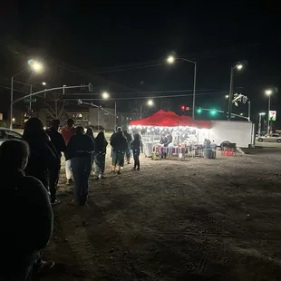 Outside - Long line walking up