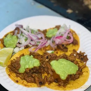 These tacos are to DIE for. Al pastor ALL THE WAY