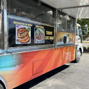 a food truck parked in a parking lot