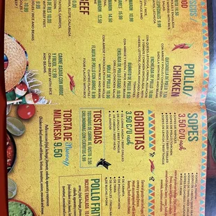 menu