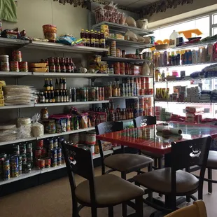 Little general store inside the restaurant.