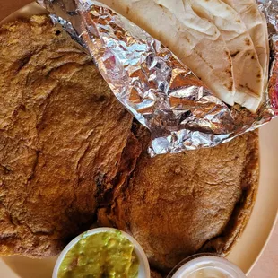 Chili&apos;s Rellenos over cooked flat breading, greasy