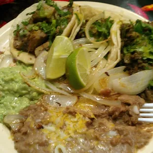 Soft Taco Plate - real cilantro, real guacamole, and the flavor is incredible.