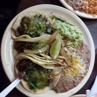 3 steak tacos wow.