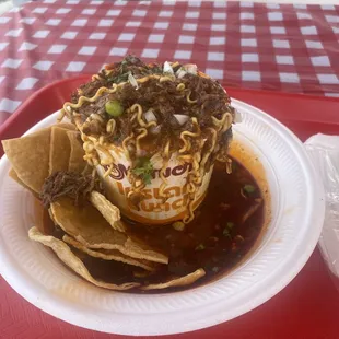 Sopa El Mochomo - beef birria ramen dish