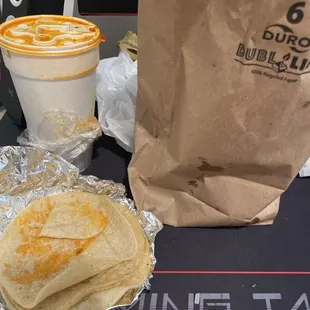 Sauce, tacos, bag